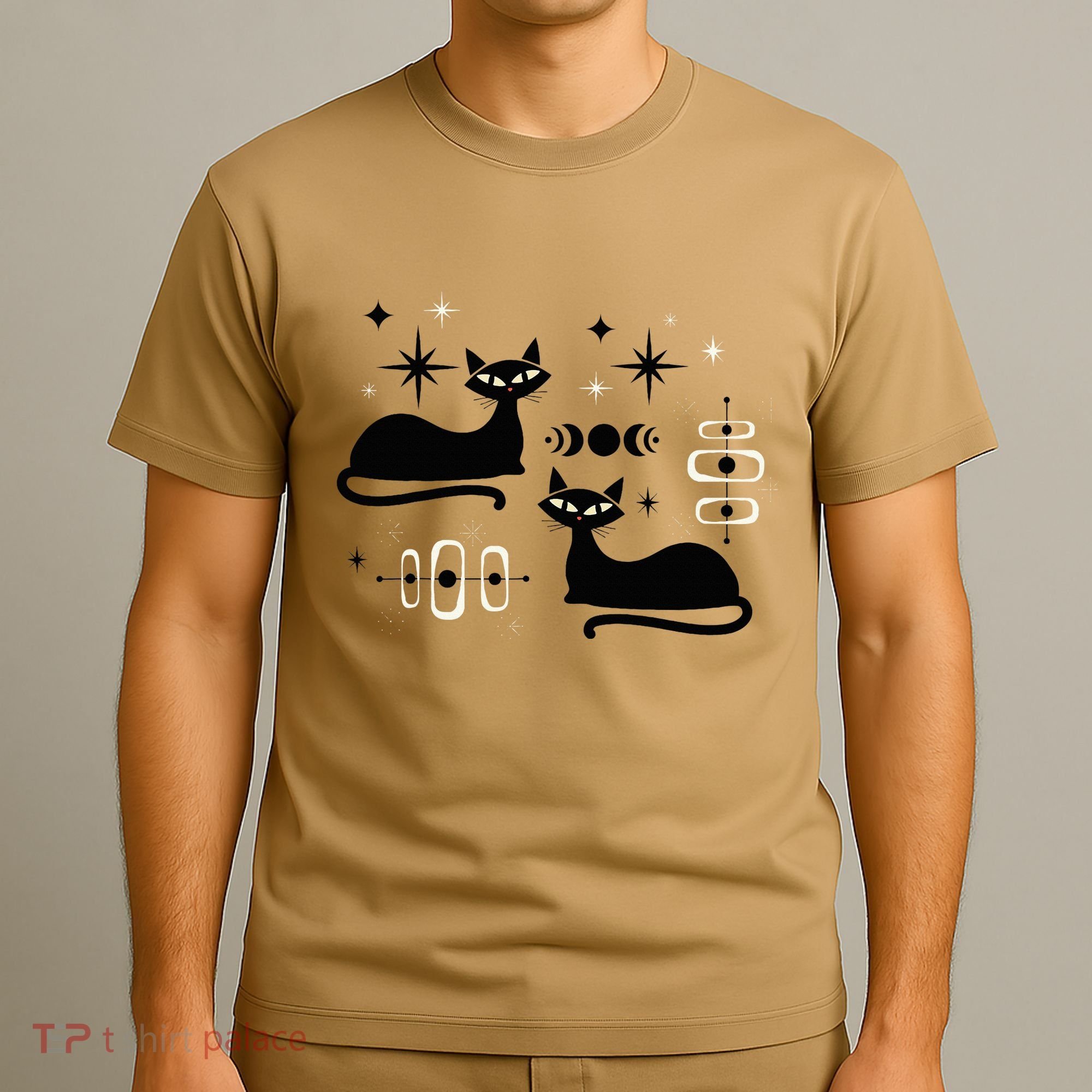 Midcentury Mid Century Cat Retro Atomic Age Space Modern T-Shirt
