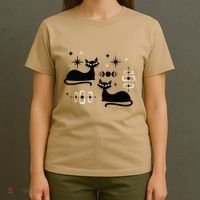 Midcentury Mid Century Cat Retro Atomic Age Space Modern T-Shirt thumb 4