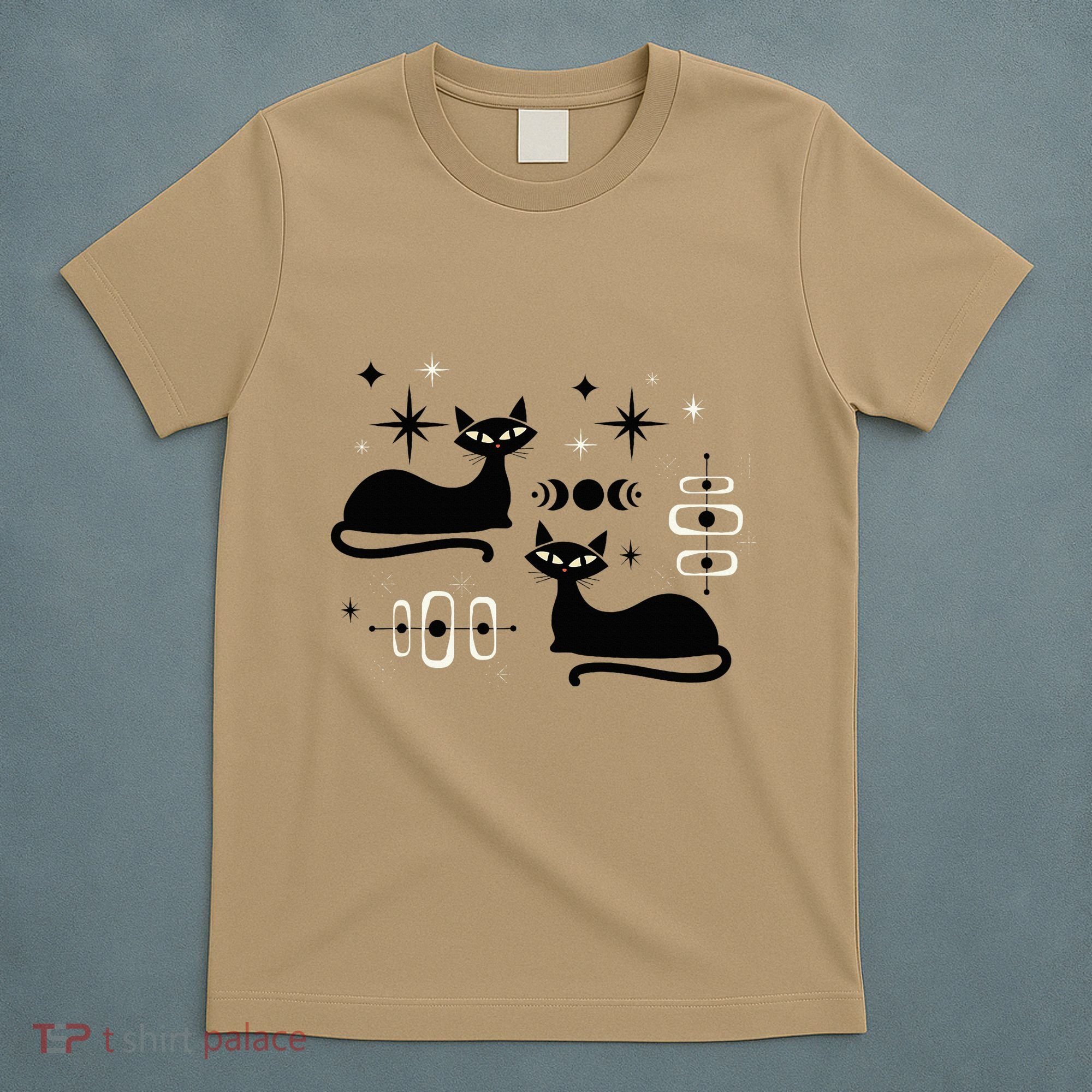 Midcentury Mid Century Cat Retro Atomic Age Space Modern T-Shirt