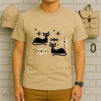 Midcentury Mid Century Cat Retro Atomic Age Space Modern T-Shirt thumb 6