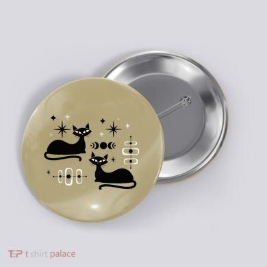 Midcentury Mid Century Cat Retro Atomic Age Space Modern Button