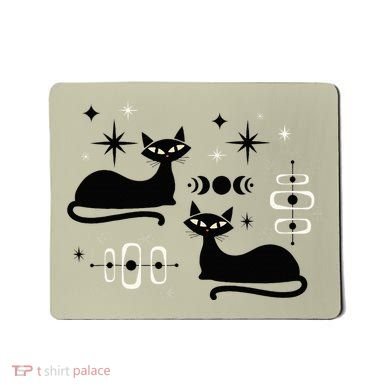 Midcentury Mid Century Cat Retro Atomic Age Space Modern Mousepad