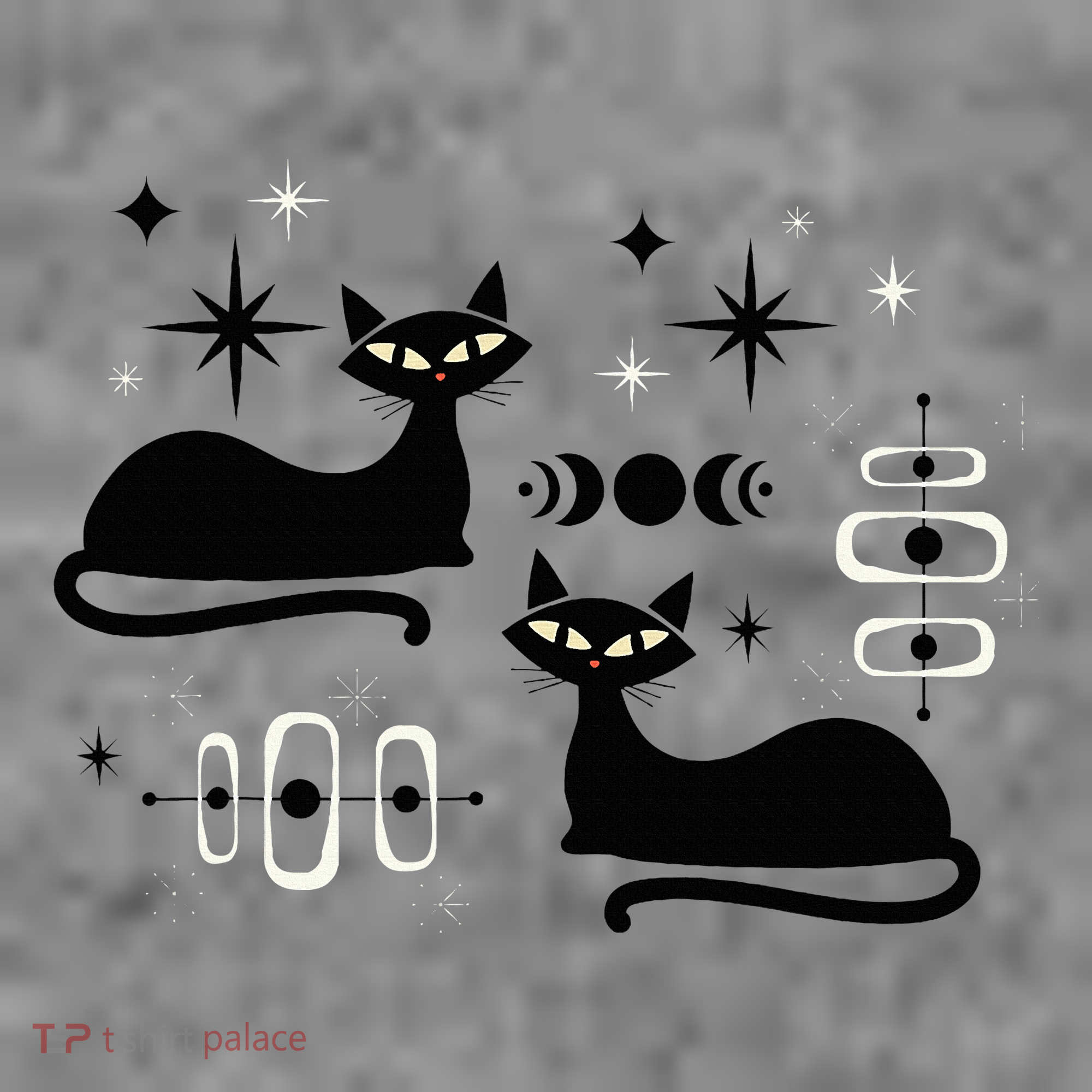 Midcentury Mid Century Cat Retro Atomic Age Space Modern Toddler Hoodie
