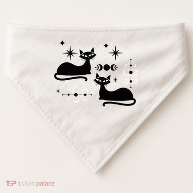 Midcentury Mid Century Cat Retro Atomic Age Space Modern USA-Made Doggie Bandana