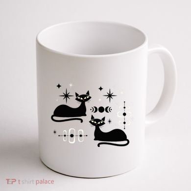 Midcentury Mid Century Cat Retro Atomic Age Space Modern Coffee Mug back