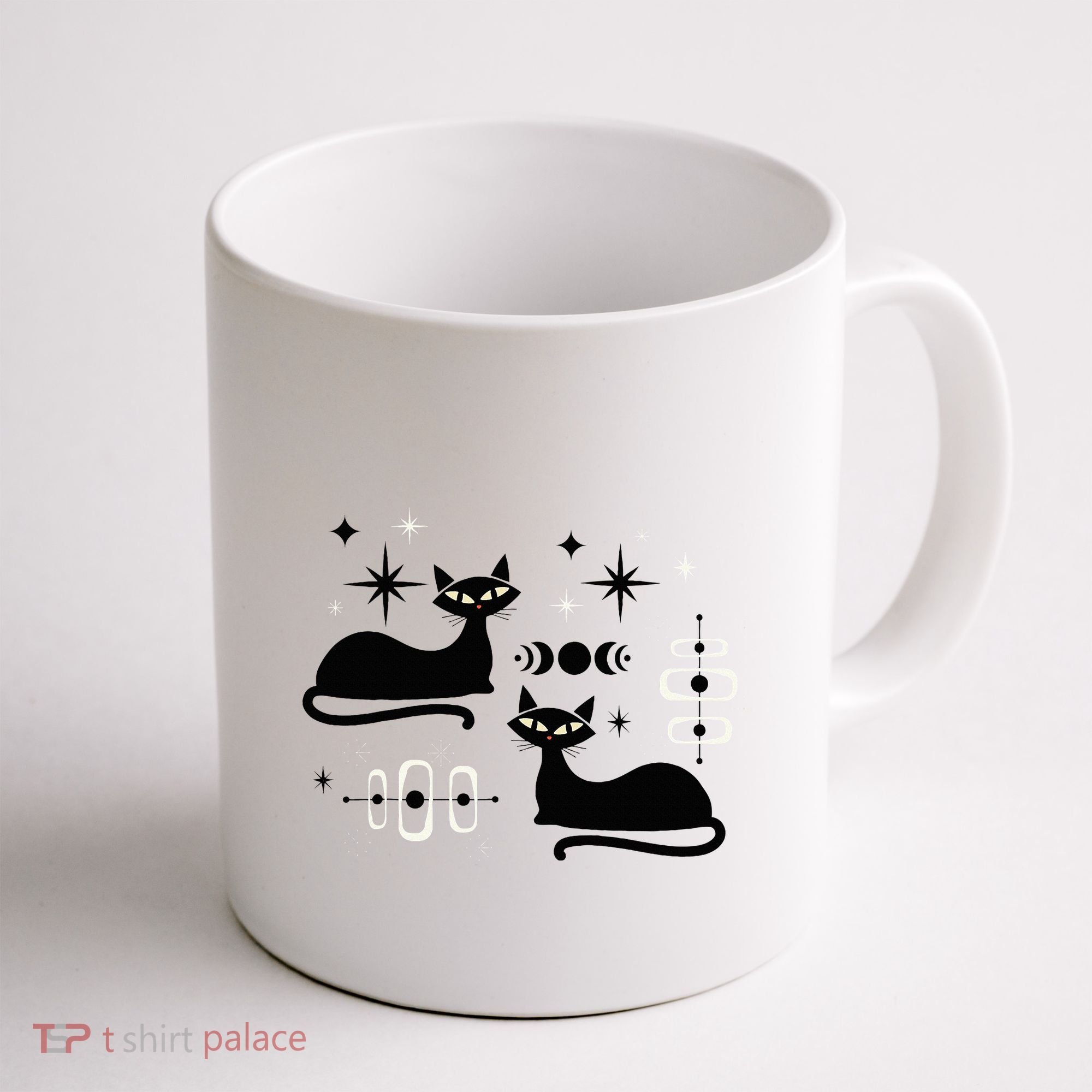 Midcentury Mid Century Cat Retro Atomic Age Space Modern Coffee Mug