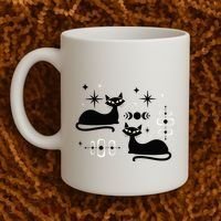 Midcentury Mid Century Cat Retro Atomic Age Space Modern Coffee Mug thumb 2