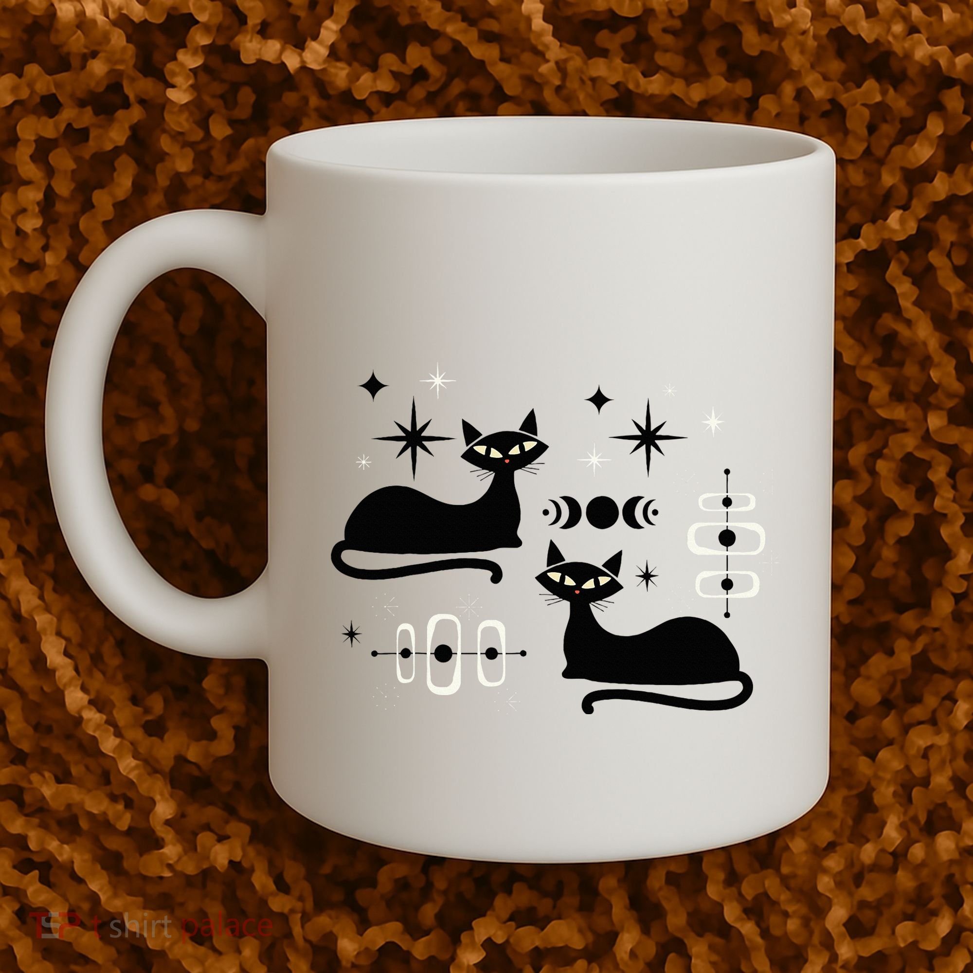 Midcentury Mid Century Cat Retro Atomic Age Space Modern Coffee Mug