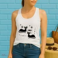 Midcentury Mid Century Cat Retro Atomic Age Space Modern Women's Tank Top thumb 2