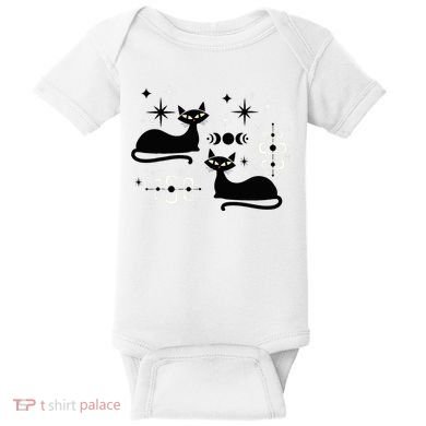 Midcentury Mid Century Cat Retro Atomic Age Space Modern Baby Bodysuit