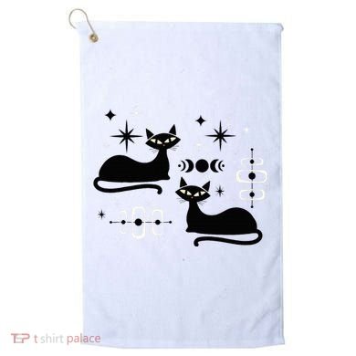 Midcentury Mid Century Cat Retro Atomic Age Space Modern Golf Towel