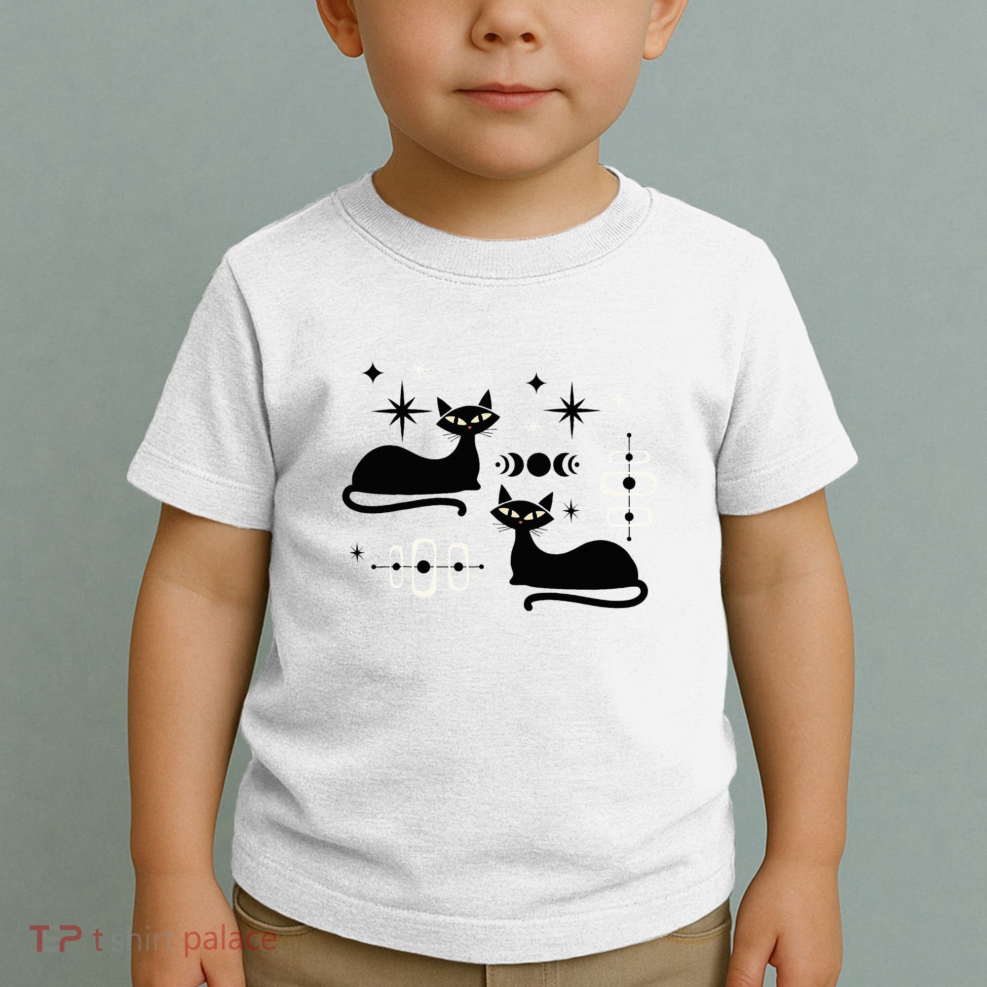 Midcentury Mid Century Cat Retro Atomic Age Space Modern Toddler T-Shirt