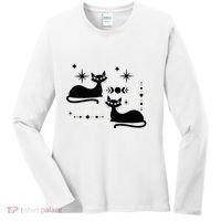 Midcentury Mid Century Cat Retro Atomic Age Space Modern Women's Long Sleeve Shirt thumb 0