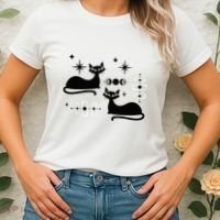 Midcentury Mid Century Cat Retro Atomic Age Space Modern Women's T-Shirt thumb 2