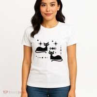 Midcentury Mid Century Cat Retro Atomic Age Space Modern Women's T-Shirt thumb 4