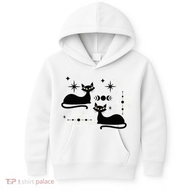 Midcentury Mid Century Cat Retro Atomic Age Space Modern Kids Hoodie