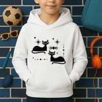 Midcentury Mid Century Cat Retro Atomic Age Space Modern Kids Hoodie thumb 2