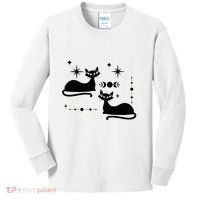 Midcentury Mid Century Cat Retro Atomic Age Space Modern Kids Long Sleeve Shirt thumb 0
