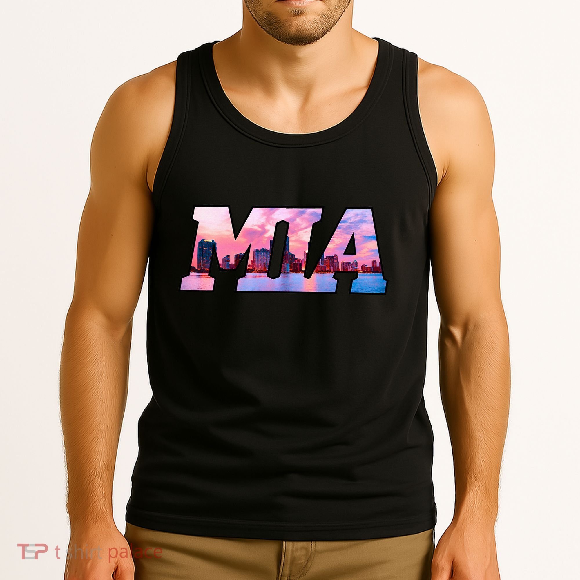Mia Miami City Skyline Of Miami Beach Florida Tank Top