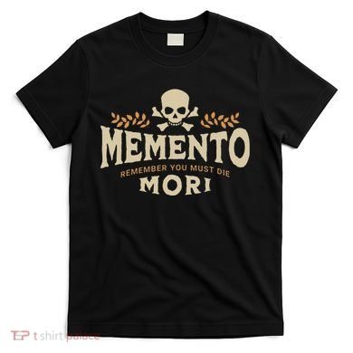 Memento Mori Catholic Design Meaning Traditional Latin Skull T-Shirt