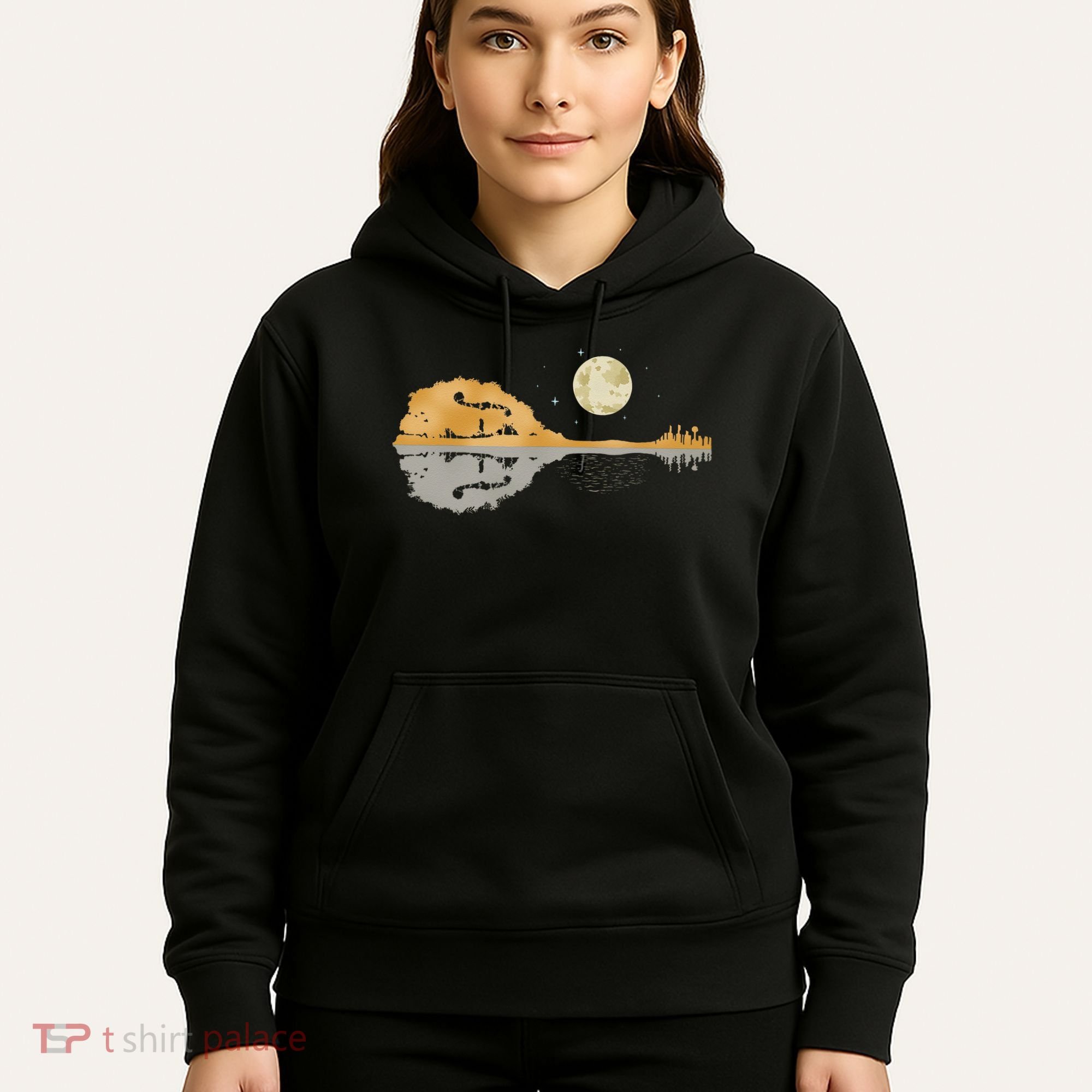 Mandolin Men Country Music Moon Bluegrass Hoodie