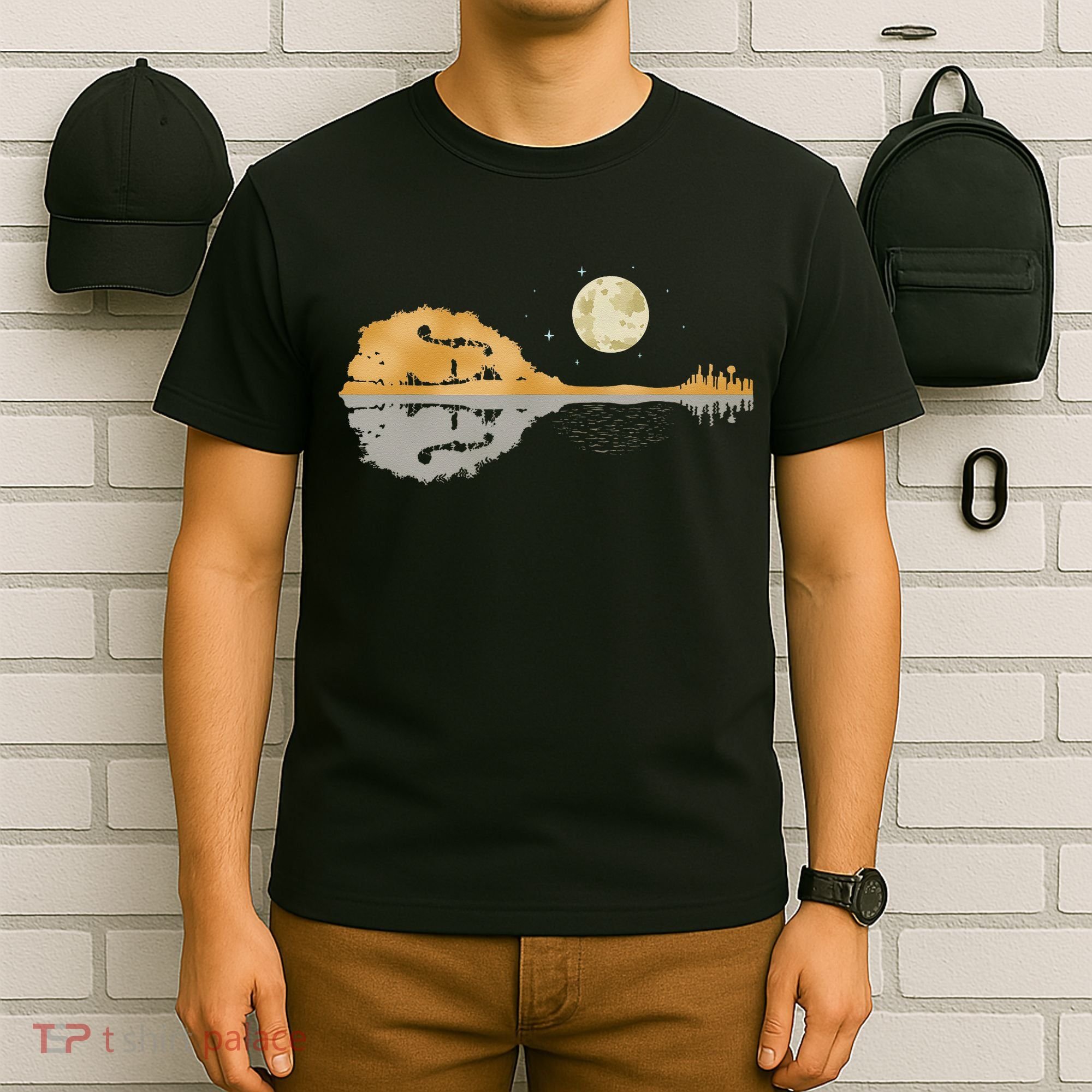 Mandolin Men Country Music Moon Bluegrass T-Shirt