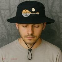 Mandolin Men Country Music Moon Bluegrass Bucket Hat thumb 2