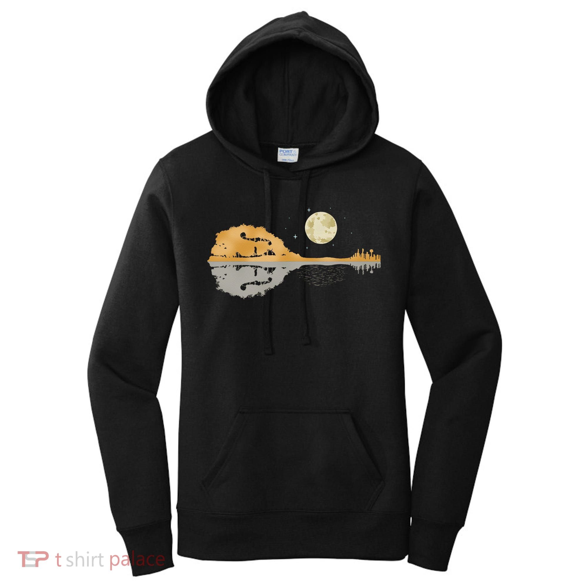 Mandolin Men Country Music Moon Bluegrass Women's Hoodie
