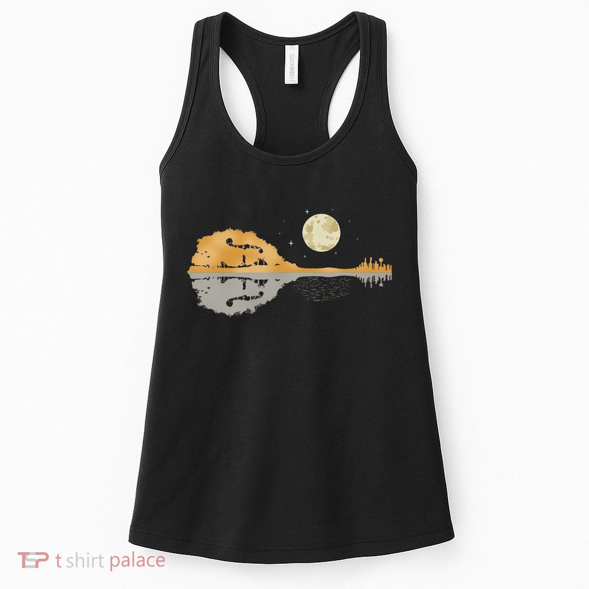 Mandolin Men Country Music Moon Bluegrass Women's Tank Top