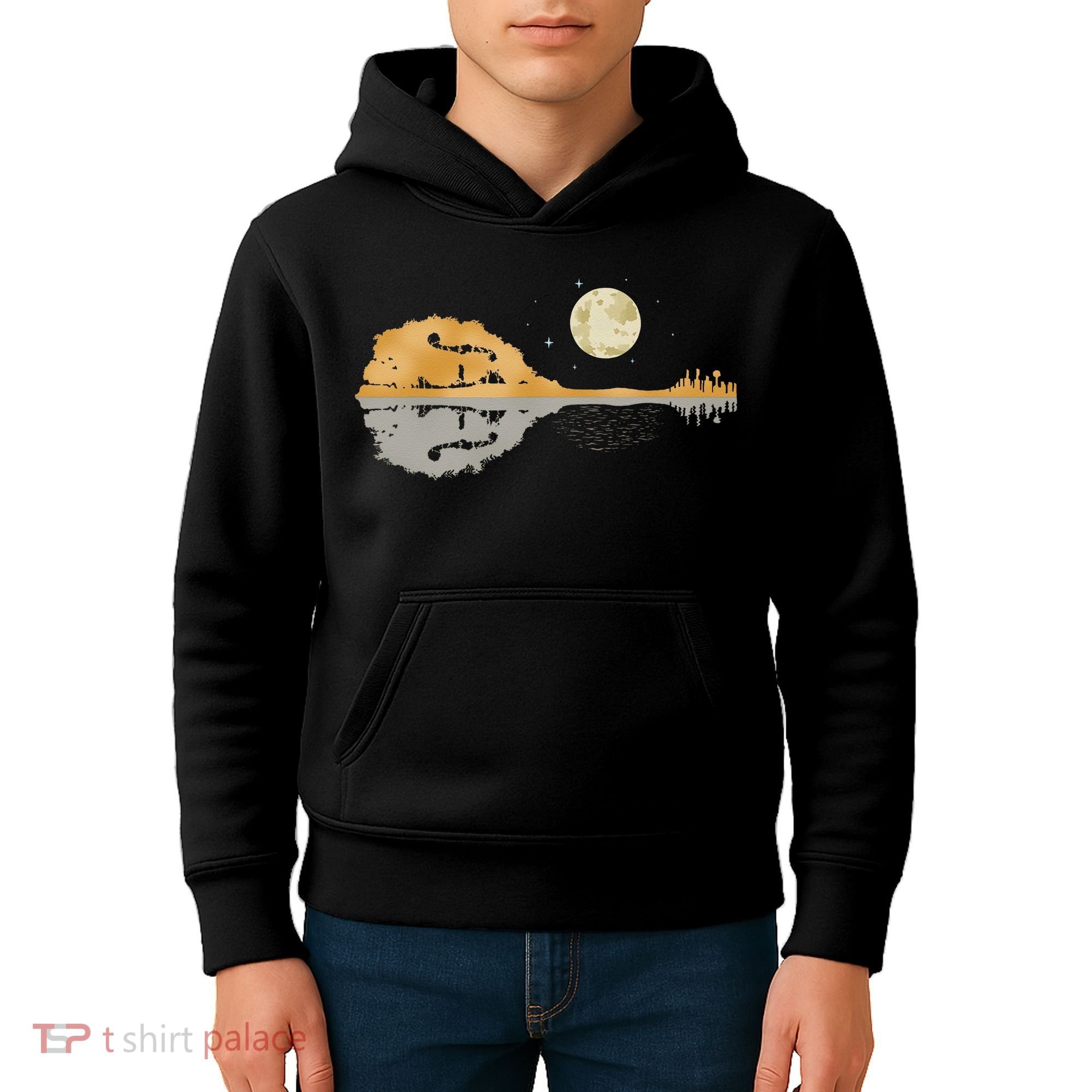 Mandolin Men Country Music Moon Bluegrass Kids Hoodie