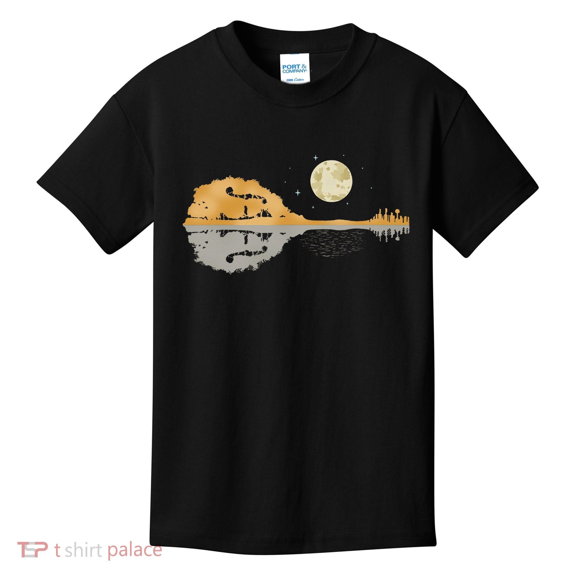Mandolin Men Country Music Moon Bluegrass Kids T-Shirt