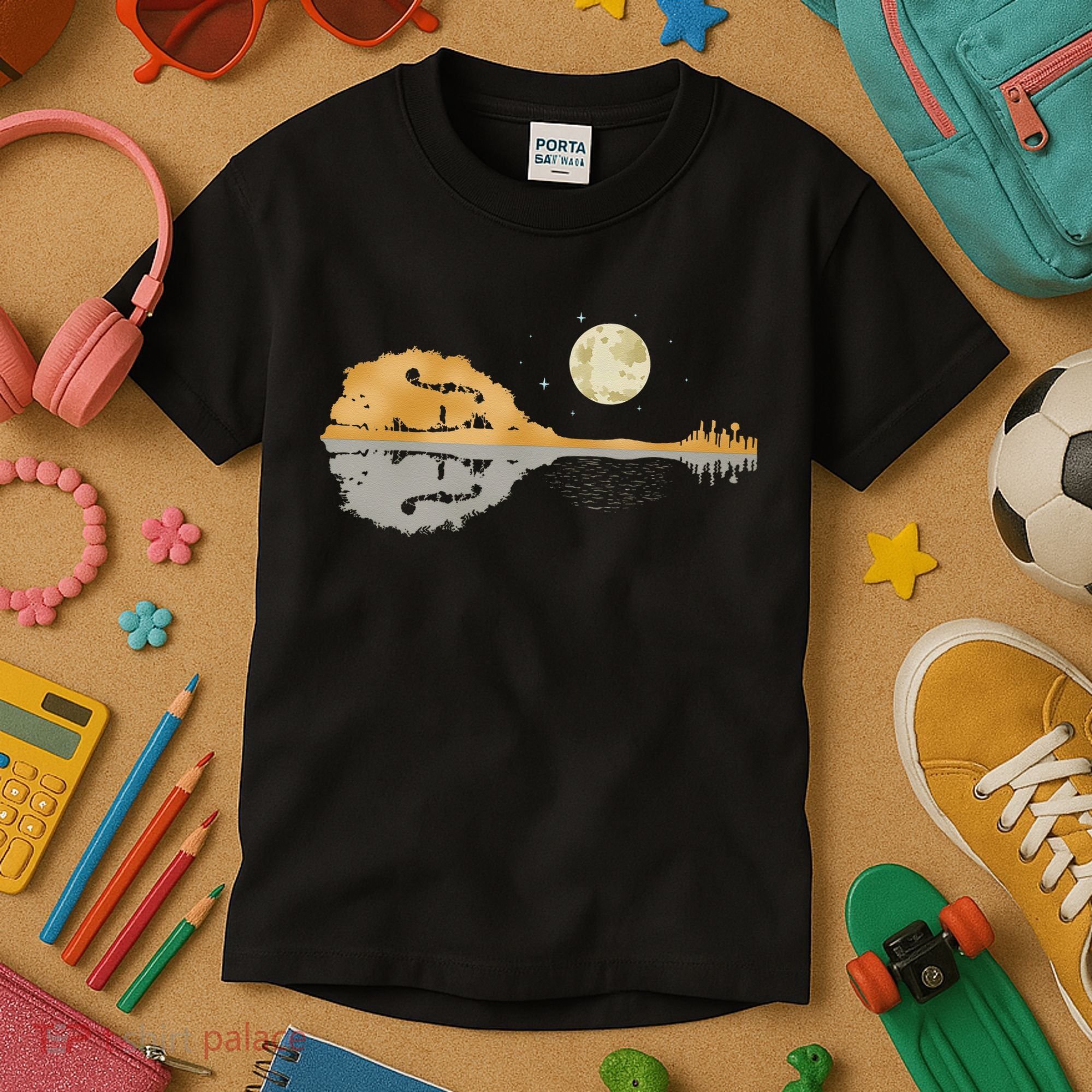 Mandolin Men Country Music Moon Bluegrass Kids T-Shirt