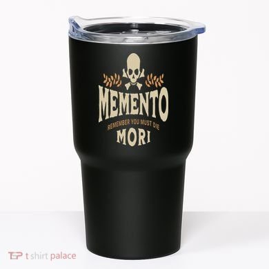 Memento Mori Catholic Design Meaning Traditional Latin Skull Tumbler