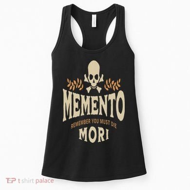 Memento Mori Catholic Design Meaning Traditional Latin Skull Women's Tank Top