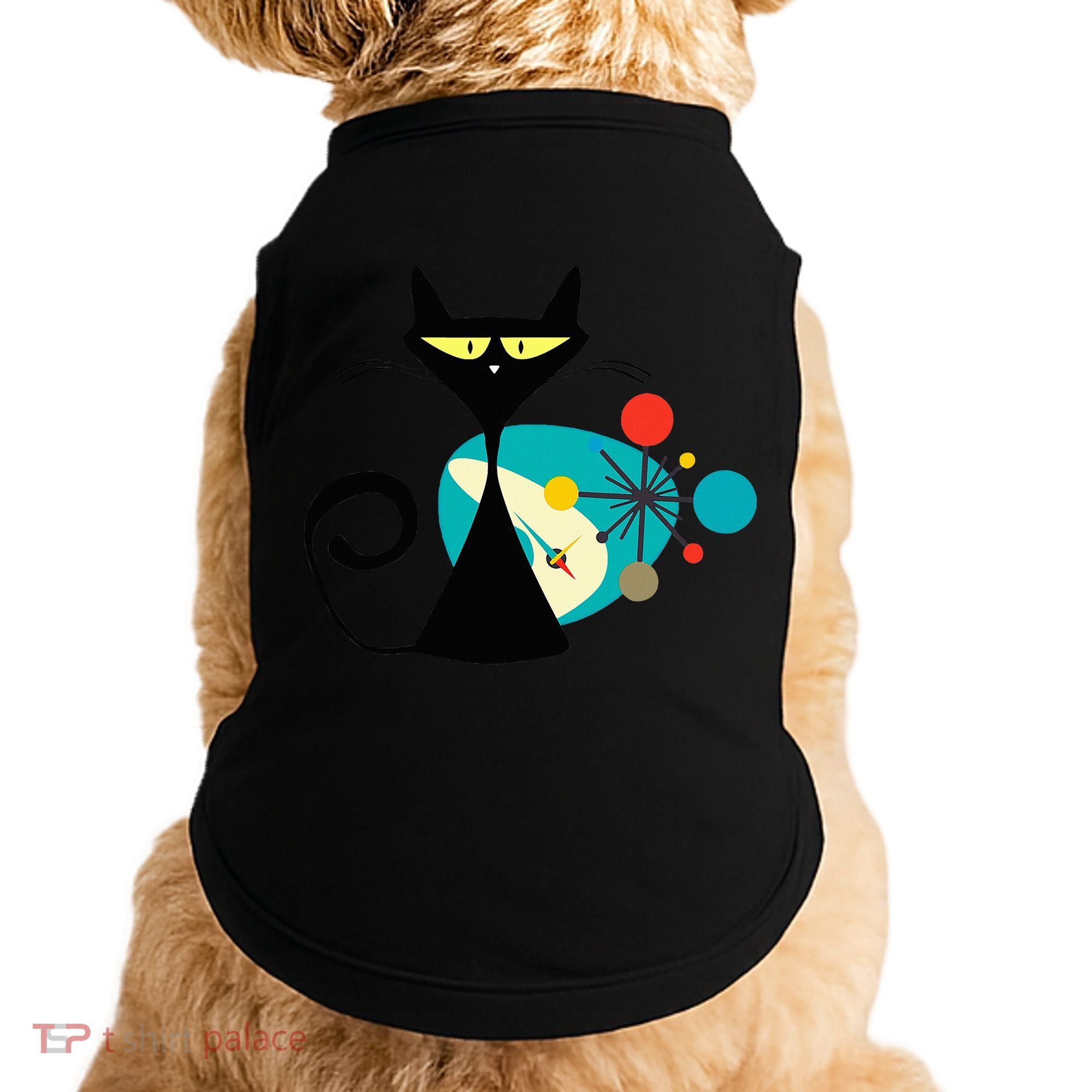 Midcentury Mid Century Cat Retro Atomic Age Space Modern Doggie Tank