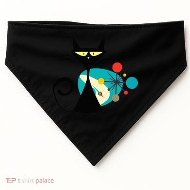 Midcentury Mid Century Cat Retro Atomic Age Space Modern USA-Made Doggie Bandana