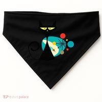 Midcentury Mid Century Cat Retro Atomic Age Space Modern USA-Made Doggie Bandana thumb 0
