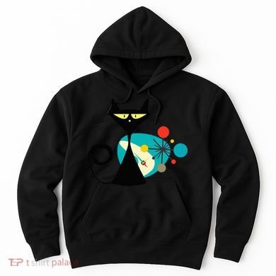 Midcentury Mid Century Cat Retro Atomic Age Space Modern Hoodie