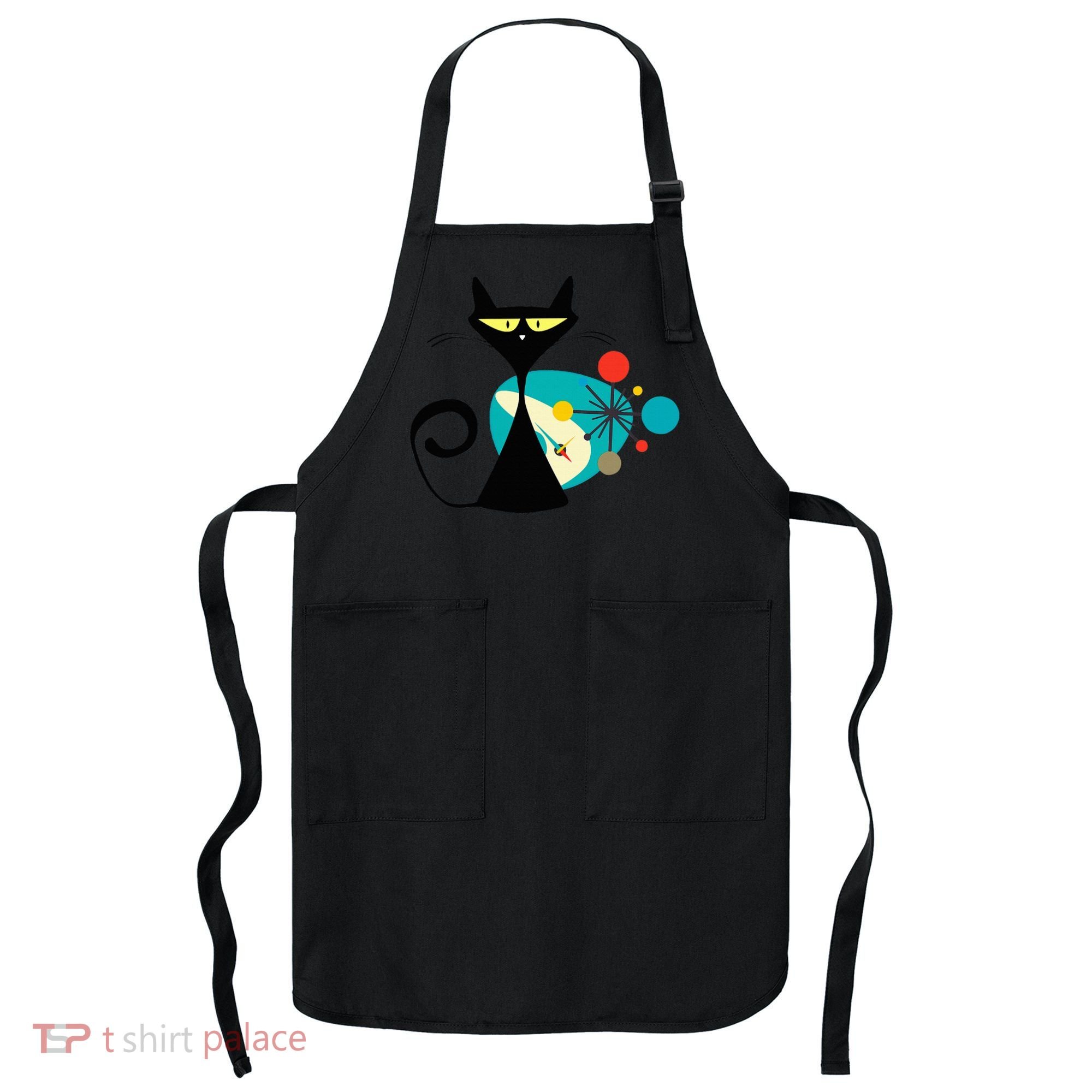Midcentury Mid Century Cat Retro Atomic Age Space Modern Apron