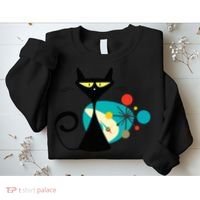 Midcentury Mid Century Cat Retro Atomic Age Space Modern Sweatshirt thumb 2