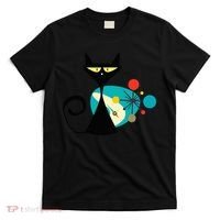 Midcentury Mid Century Cat Retro Atomic Age Space Modern T-Shirt thumb 0