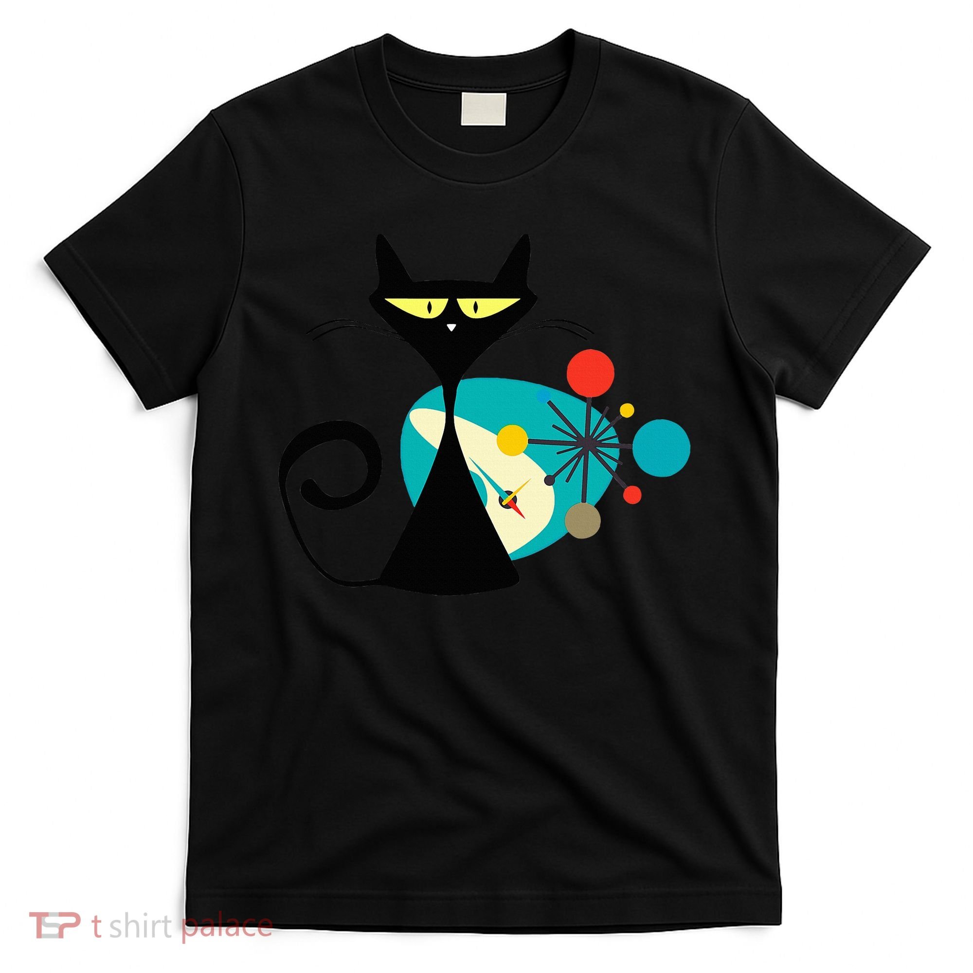 Midcentury Mid Century Cat Retro Atomic Age Space Modern T-Shirt