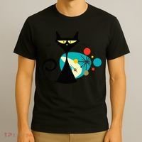 Midcentury Mid Century Cat Retro Atomic Age Space Modern T-Shirt thumb 3