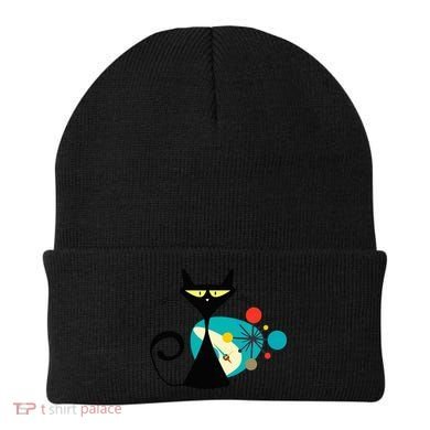 Midcentury Mid Century Cat Retro Atomic Age Space Modern Beanie