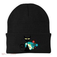 Midcentury Mid Century Cat Retro Atomic Age Space Modern Beanie thumb 0