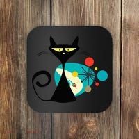 Midcentury Mid Century Cat Retro Atomic Age Space Modern Coaster thumb 0