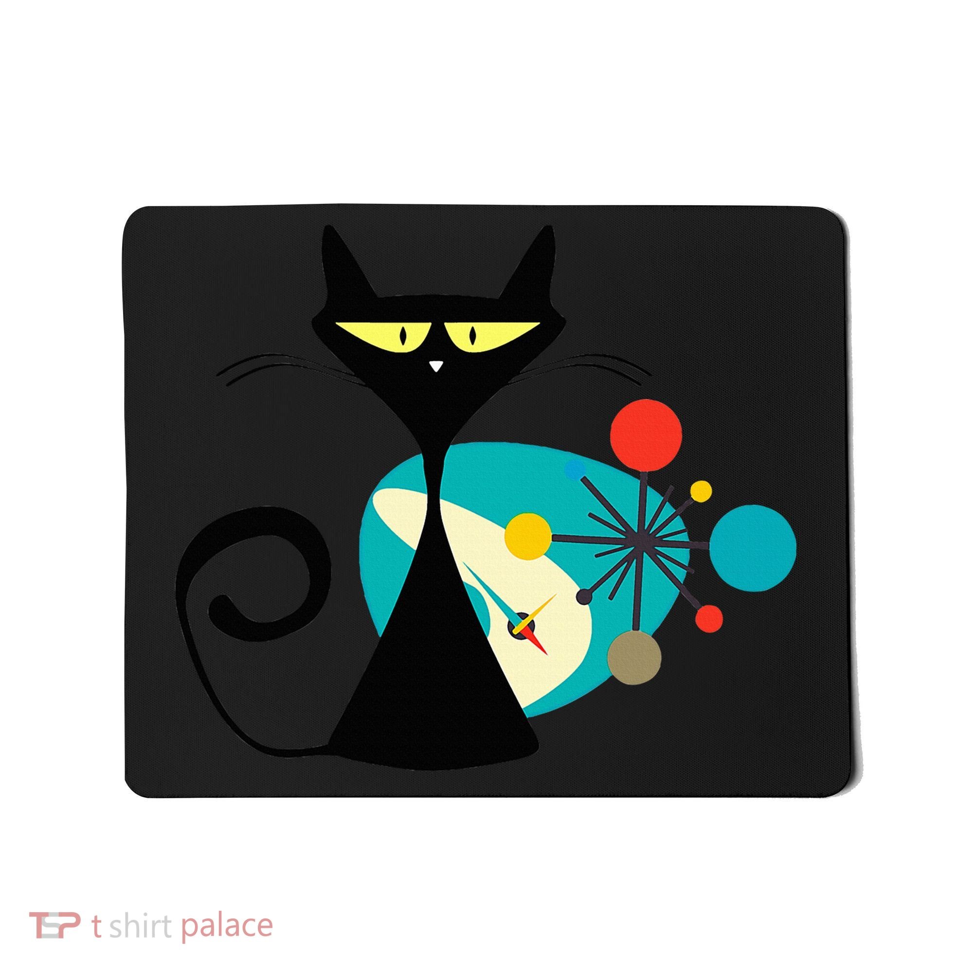 Midcentury Mid Century Cat Retro Atomic Age Space Modern Mousepad