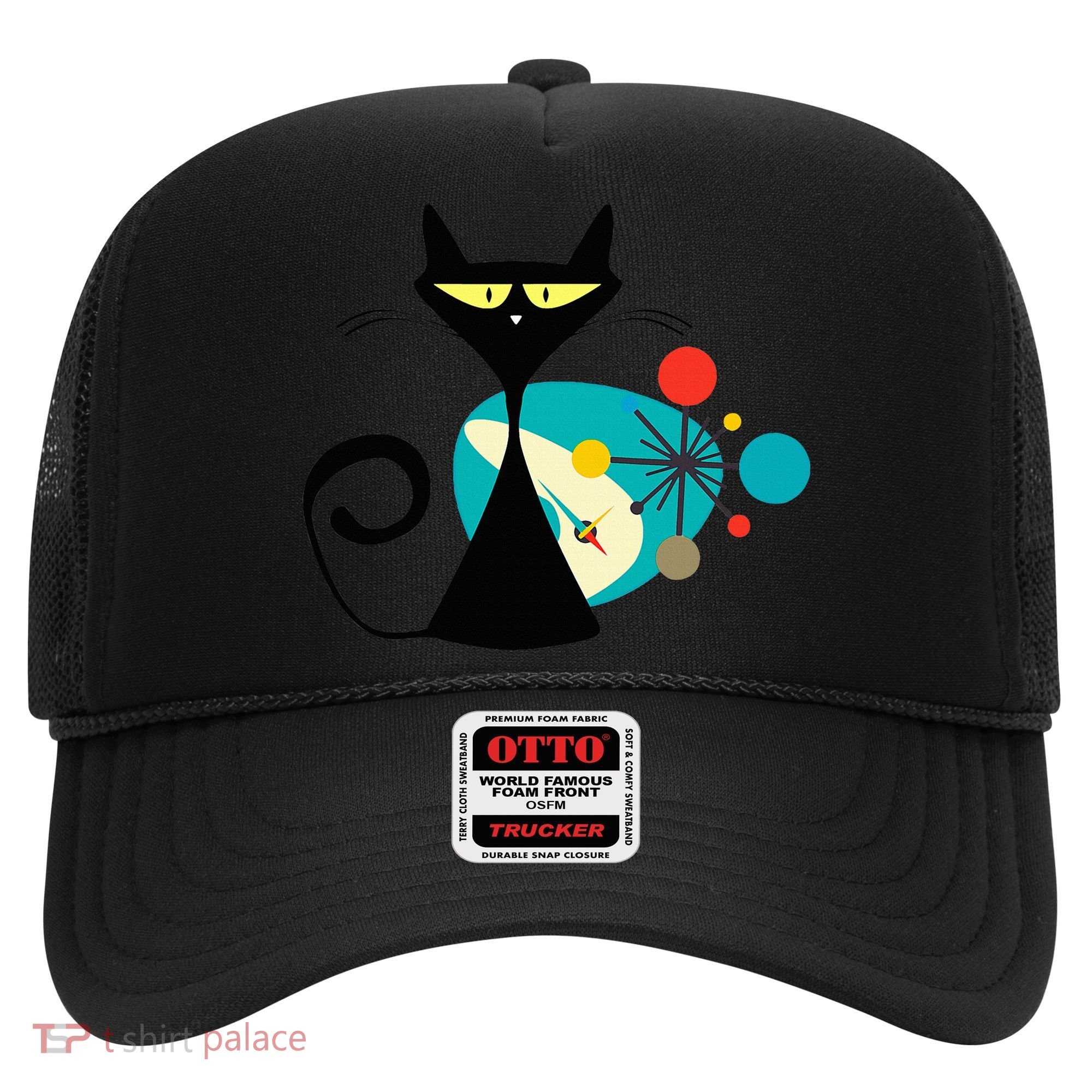 Midcentury Mid Century Cat Retro Atomic Age Space Modern Hat
