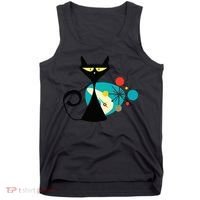 Midcentury Mid Century Cat Retro Atomic Age Space Modern Tank Top thumb 0
