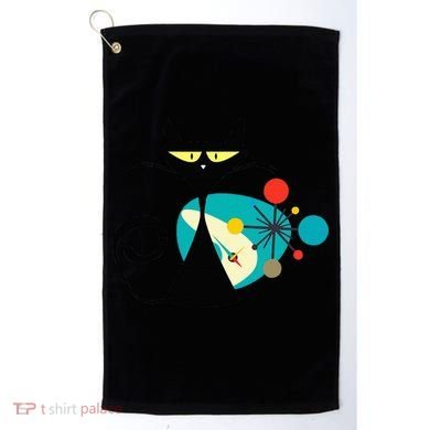 Midcentury Mid Century Cat Retro Atomic Age Space Modern Golf Towel